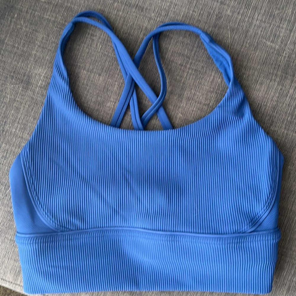 lululemon athletica Ribbed Sports Bra in Bright Blue